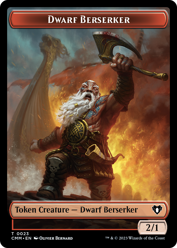 Elemental (0024) // Dwarf Berserker Double-Sided Token [Commander Masters Tokens] | Arkham Games and Comics