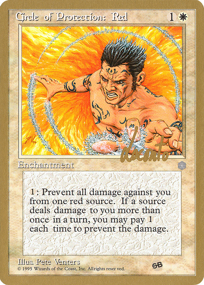 Circle of Protection: Red (Michael Loconto) (SB) (ICE) [Pro Tour Collector Set] | Arkham Games and Comics