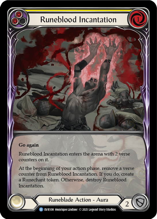 Runeblood Incantation (Yellow) [EVR108] (Everfest)  1st Edition Extended Art Rainbow Foil | Arkham Games and Comics