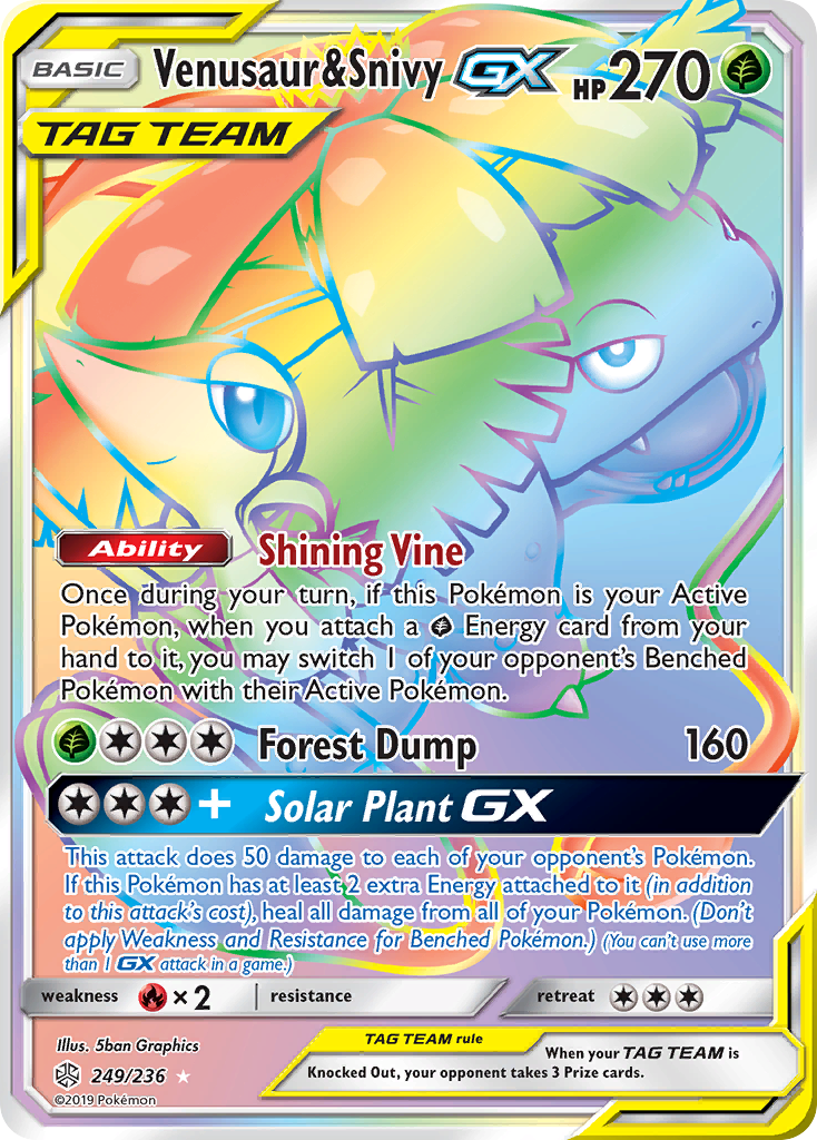 Venusaur & Snivy GX (249/236) [Sun & Moon: Cosmic Eclipse] | Arkham Games and Comics