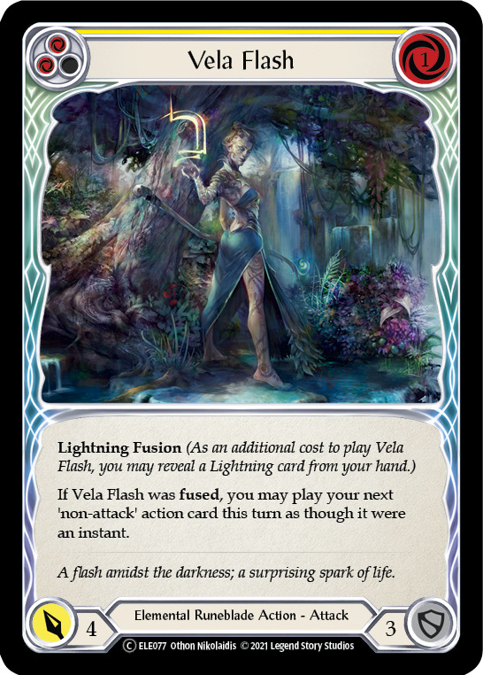 Vela Flash (Yellow) [U-ELE077] (Tales of Aria Unlimited)  Unlimited Rainbow Foil | Arkham Games and Comics