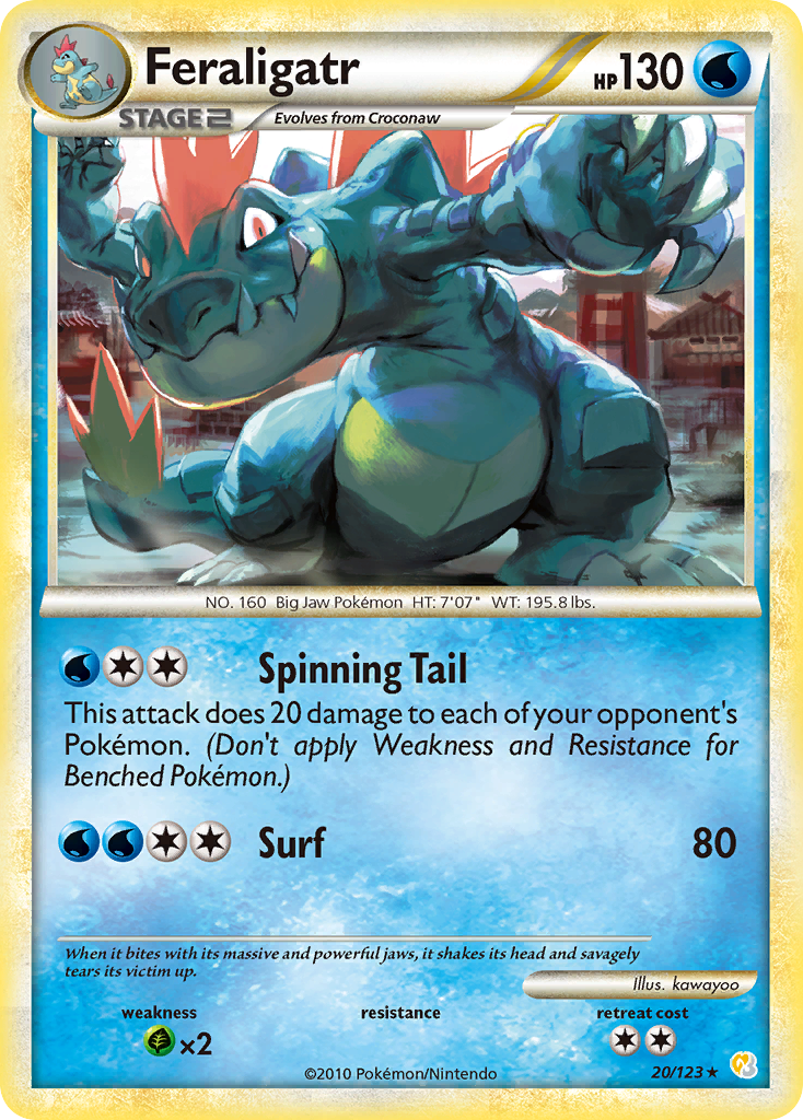 Feraligatr (20/123) [HeartGold & SoulSilver: Base Set] | Arkham Games and Comics