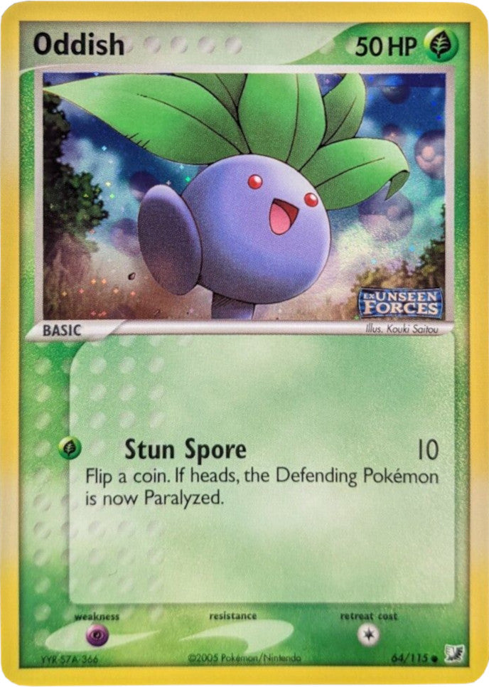 Oddish (64/115) (Stamped) [EX: Unseen Forces] | Arkham Games and Comics