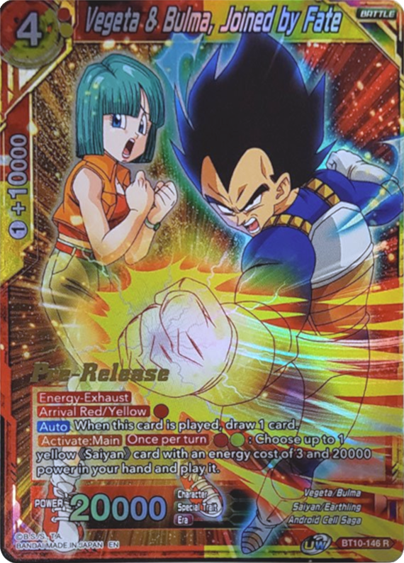 Vegeta & Bulma, Joined by Fate (BT10-146) [Rise of the Unison Warrior Prerelease Promos] | Arkham Games and Comics