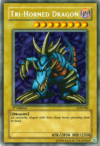 Tri-Horned Dragon [LOB-000] Secret Rare | Arkham Games and Comics