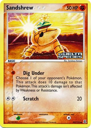 Sandshrew (82/113) (Stamped) [EX: Delta Species] | Arkham Games and Comics