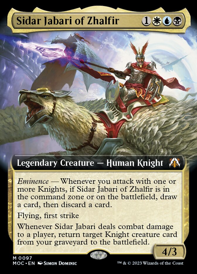 Sidar Jabari of Zhalfir (Extended Art) [March of the Machine Commander] | Arkham Games and Comics