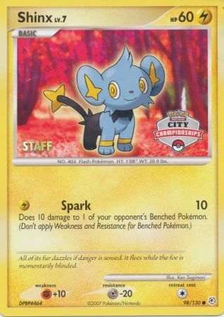 Shinx (98/130) (Staff City Championships Promo) [Nintendo: Black Star Promos] | Arkham Games and Comics