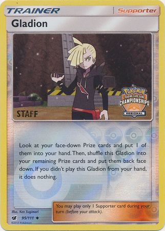 Gladion (95/111) (Regional Championship Promo Staff) [Sun & Moon: Crimson Invasion] | Arkham Games and Comics