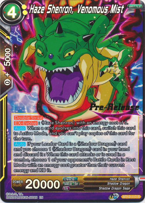 Haze Shenron, Venomous Mist (BT10-117) [Rise of the Unison Warrior Prerelease Promos] | Arkham Games and Comics