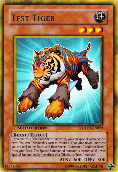 Test Tiger [GLD2-EN029] Ultra Rare | Arkham Games and Comics