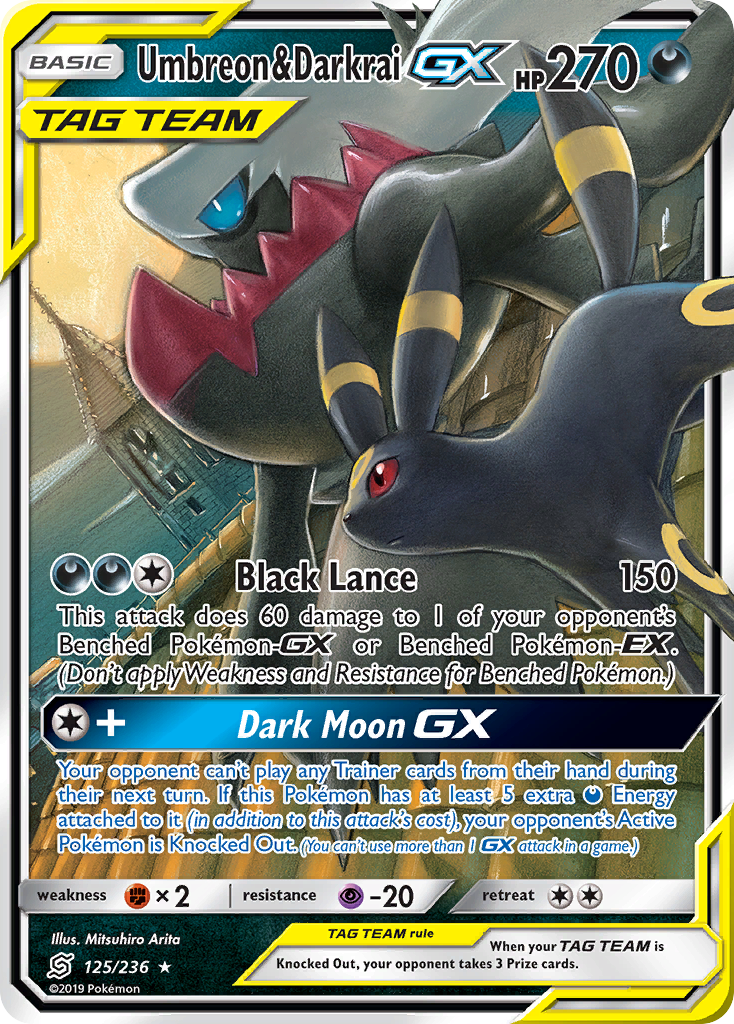 Umbreon & Darkrai GX (125/236) [Sun & Moon: Unified Minds] | Arkham Games and Comics