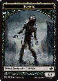 Zombie (007) // Emblem - Wrenn and Six (021) Double-sided Token [Modern Horizons Tokens] | Arkham Games and Comics