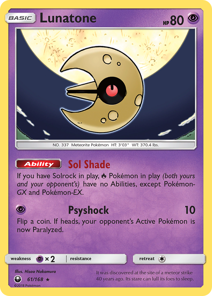 Lunatone (61/168) [Sun & Moon: Celestial Storm] | Arkham Games and Comics