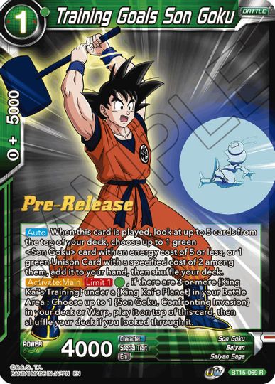 Training Goals Son Goku (BT15-069) [Saiyan Showdown Prerelease Promos] | Arkham Games and Comics