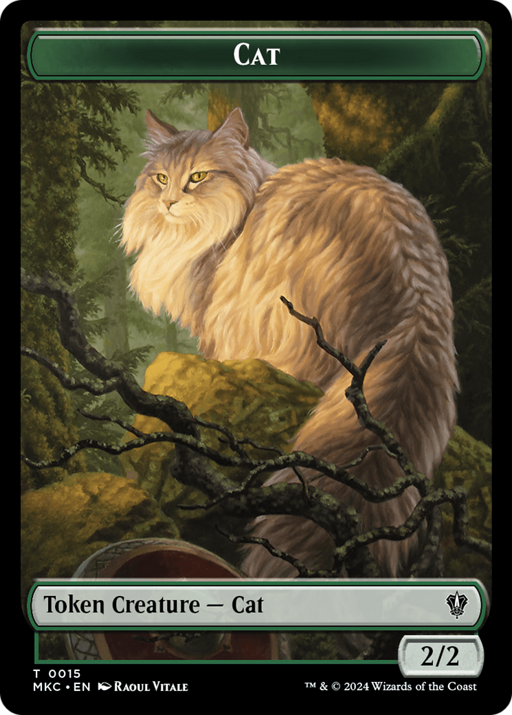 Drake // Cat Double-Sided Token [Murders at Karlov Manor Commander Tokens] | Arkham Games and Comics