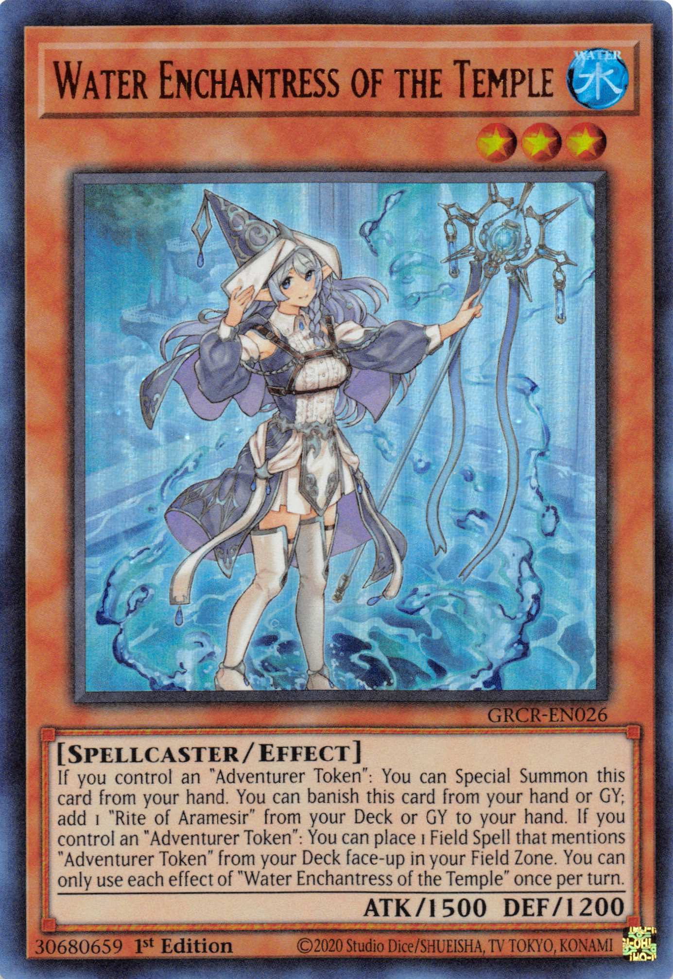 Water Enchantress of the Temple [GRCR-EN026] Ultra Rare | Arkham Games and Comics