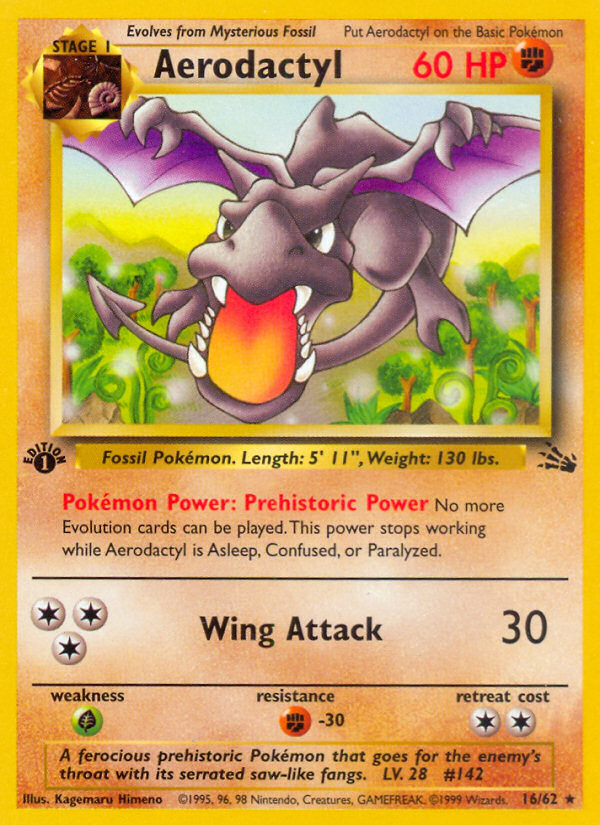 Aerodactyl (16/62) [Fossil 1st Edition] | Arkham Games and Comics