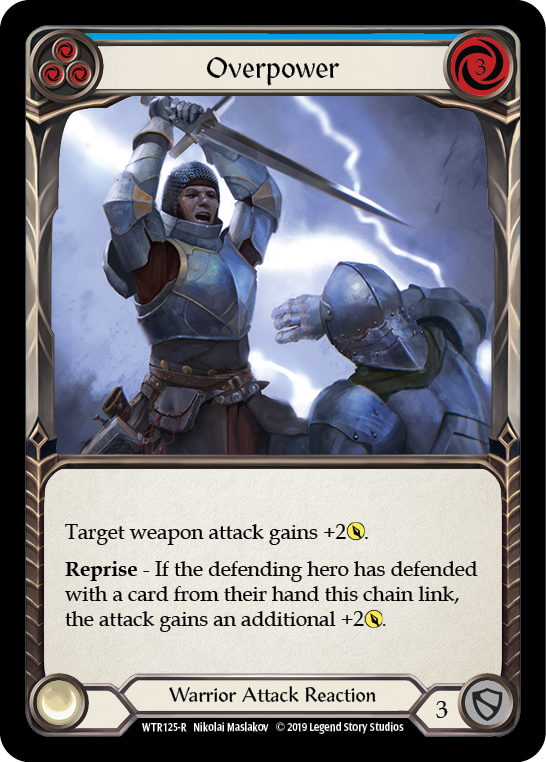 Overpower (Blue) [WTR125-R] (Welcome to Rathe)  Alpha Print Rainbow Foil | Arkham Games and Comics