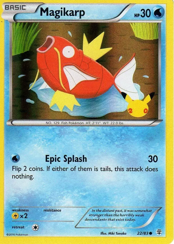 Magikarp (22/83) (20th Anniversary Stamp) [XY: Generations] | Arkham Games and Comics