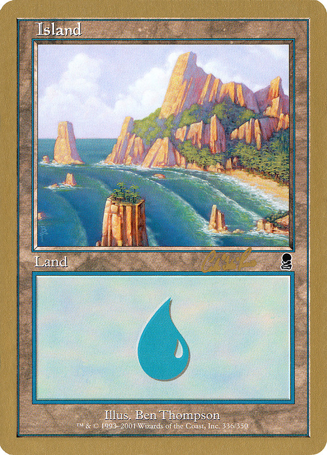 Island (cr336) (Carlos Romao) [World Championship Decks 2002] | Arkham Games and Comics