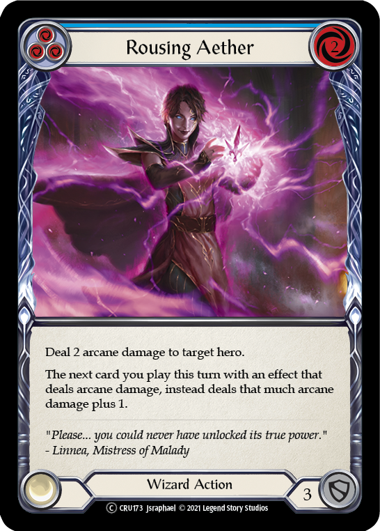 Rousing Aether (Blue) [U-CRU173] (Crucible of War Unlimited)  Unlimited Rainbow Foil | Arkham Games and Comics