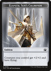 Warrior // Elspeth, Sun's Champion Emblem Double-Sided Token [March of the Machine Commander Tokens] | Arkham Games and Comics