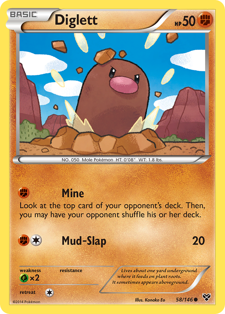 Diglett (58/146) [XY: Base Set] | Arkham Games and Comics