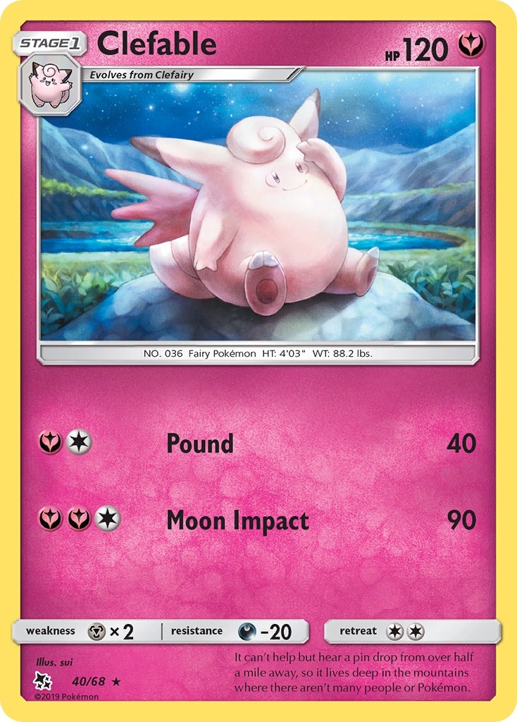 Clefable (40/68) [Sun & Moon: Hidden Fates] | Arkham Games and Comics