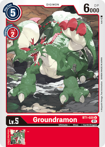 Groundramon [BT1-020] (Alternative Art) [Starter Deck: Gallantmon] | Arkham Games and Comics