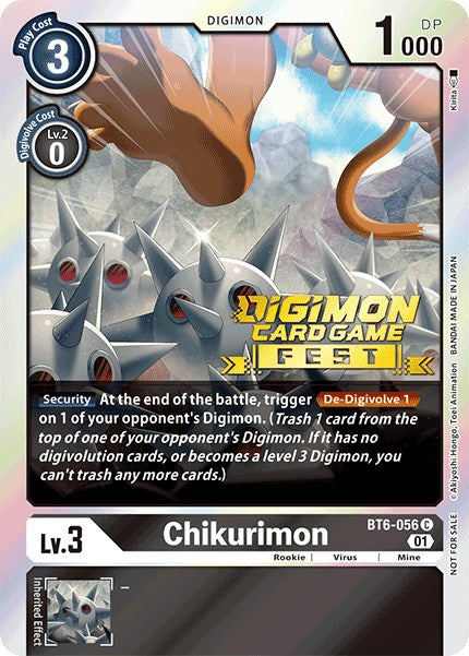 Chikurimon [BT6-056] (Digimon Card Game Fest 2022) [Double Diamond Promos] | Arkham Games and Comics