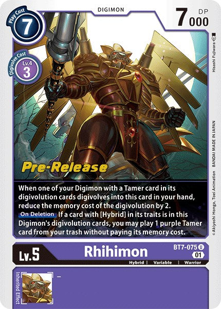 Rhihimon [BT7-075] [Next Adventure Pre-Release Cards] | Arkham Games and Comics