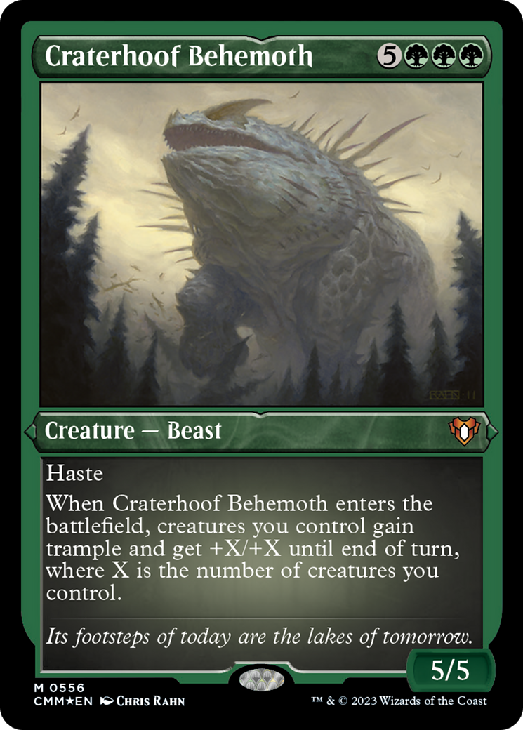 Craterhoof Behemoth (Foil Etched) [Commander Masters] | Arkham Games and Comics