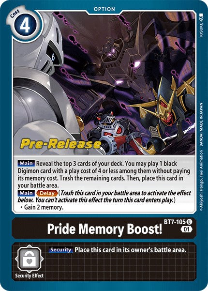 Pride Memory Boost! [BT7-105] [Next Adventure Pre-Release Cards] | Arkham Games and Comics