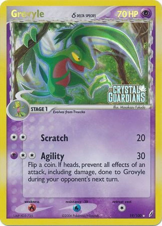 Grovyle (19/100) (Delta Species) (Stamped) [EX: Crystal Guardians] | Arkham Games and Comics
