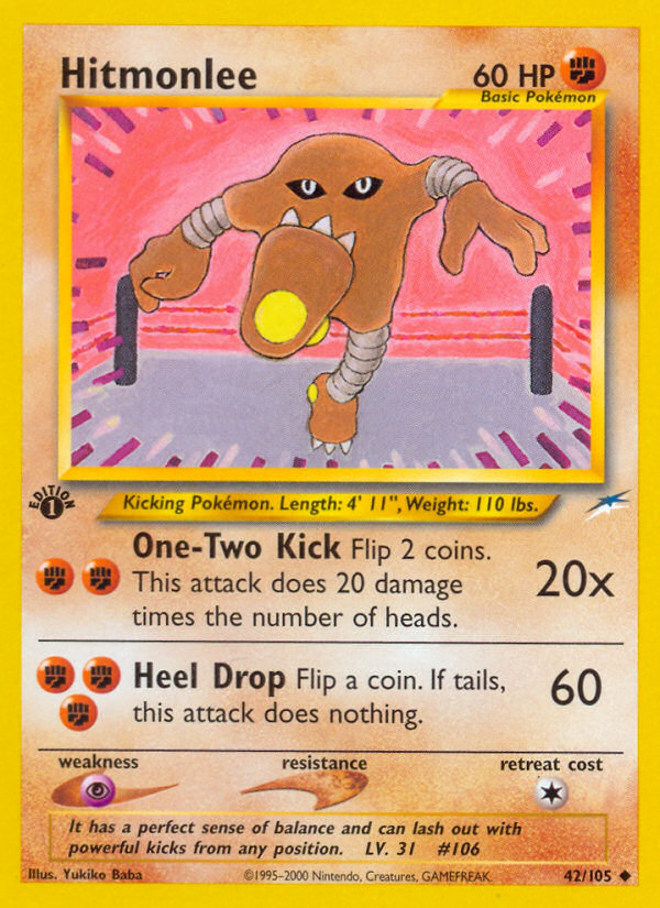 Hitmonlee (42/105) [Neo Destiny 1st Edition] | Arkham Games and Comics