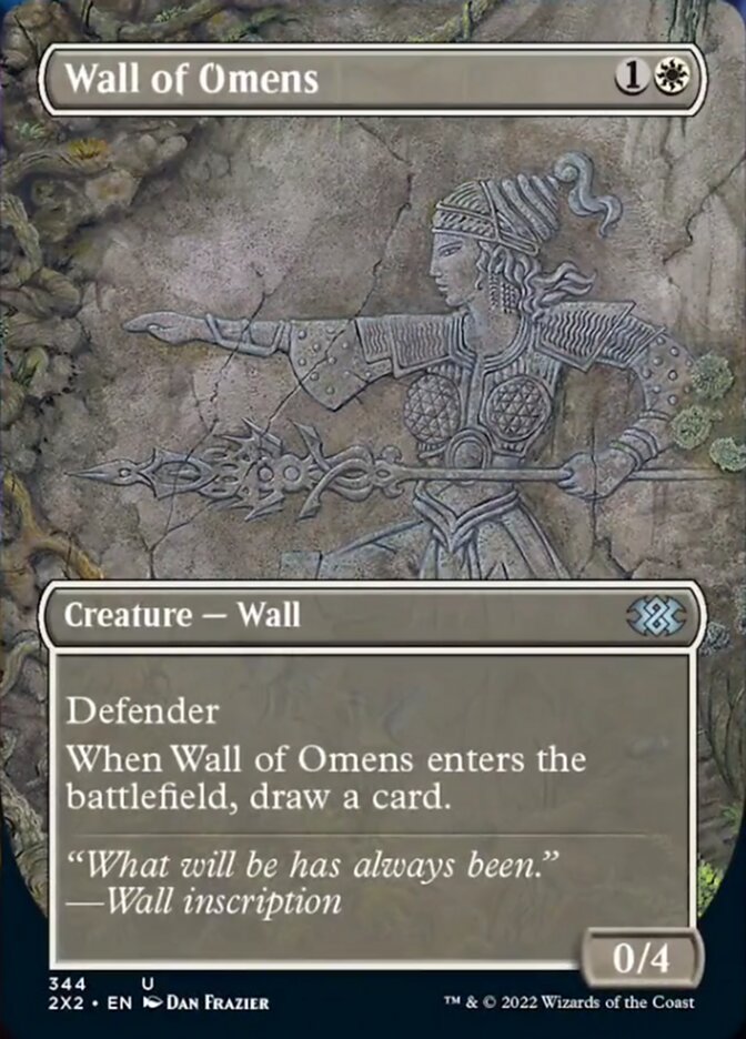 Wall of Omens (Borderless Alternate Art) [Double Masters 2022] | Arkham Games and Comics