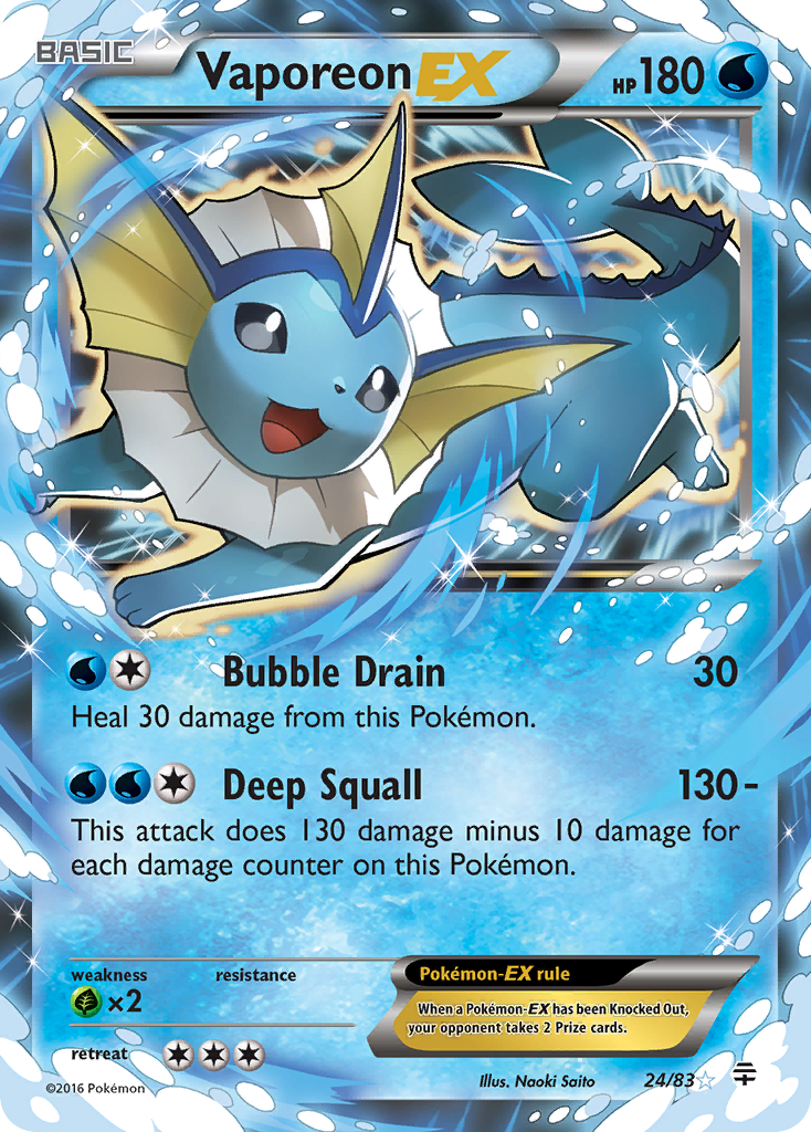 Vaporeon EX (24/83) [XY: Generations] | Arkham Games and Comics