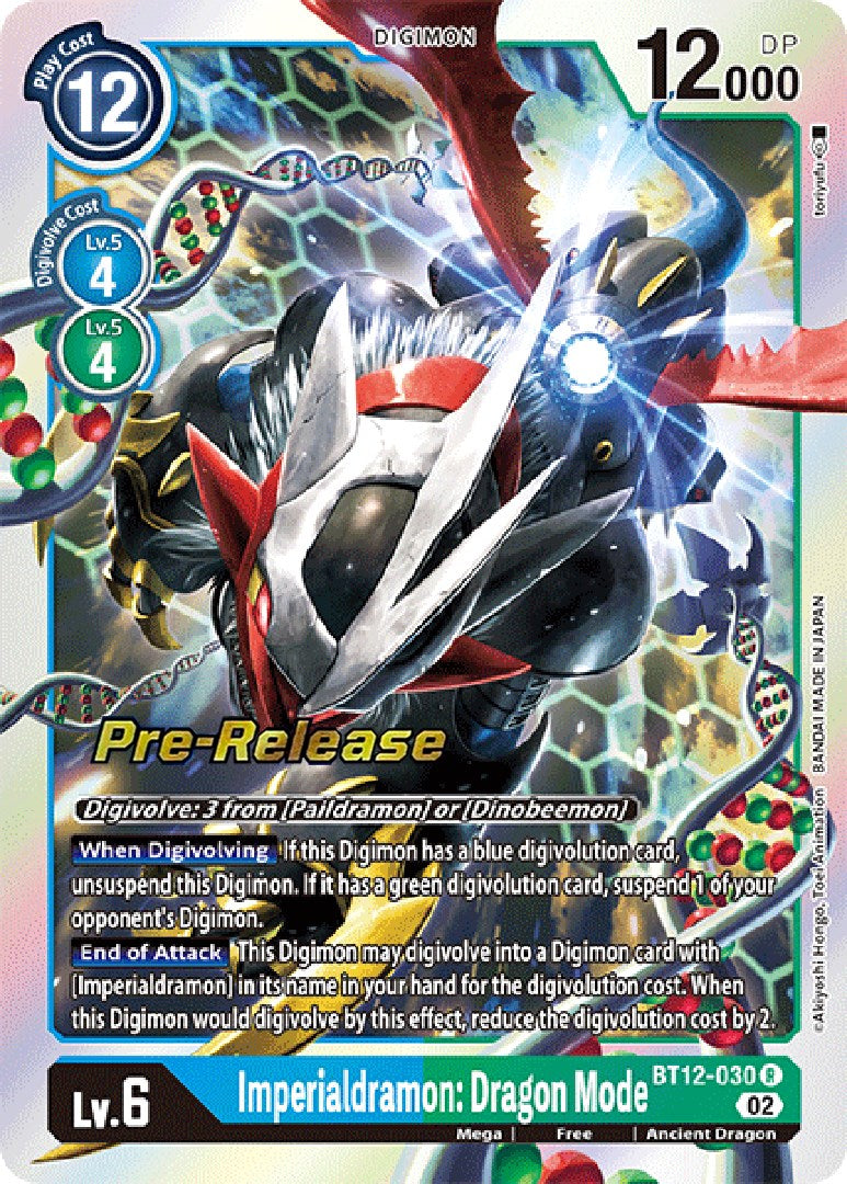 Imperialdramon: Dragon Mode [BT12-030] [Across Time Pre-Release Cards] | Arkham Games and Comics