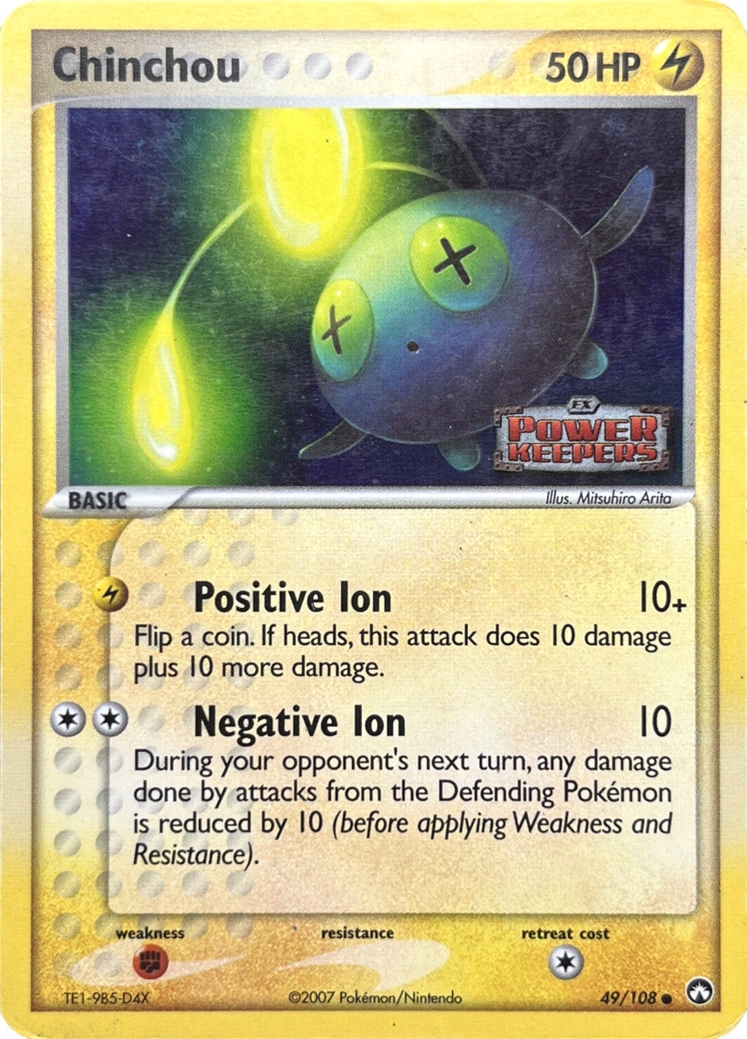 Chinchou (49/108) (Stamped) [EX: Power Keepers] | Arkham Games and Comics