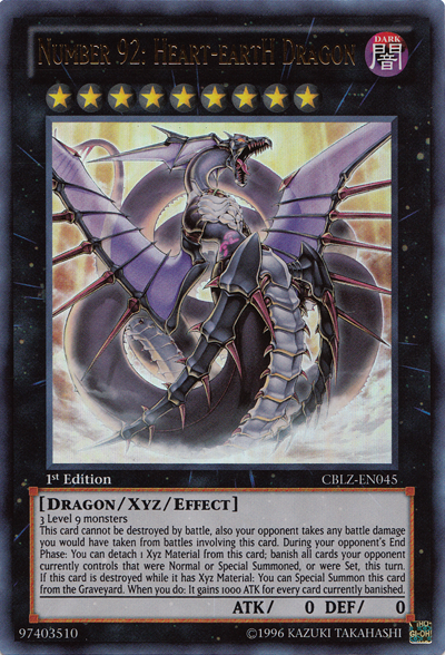 Number 92: Heart-eartH Dragon [CBLZ-EN045] Ultra Rare | Arkham Games and Comics