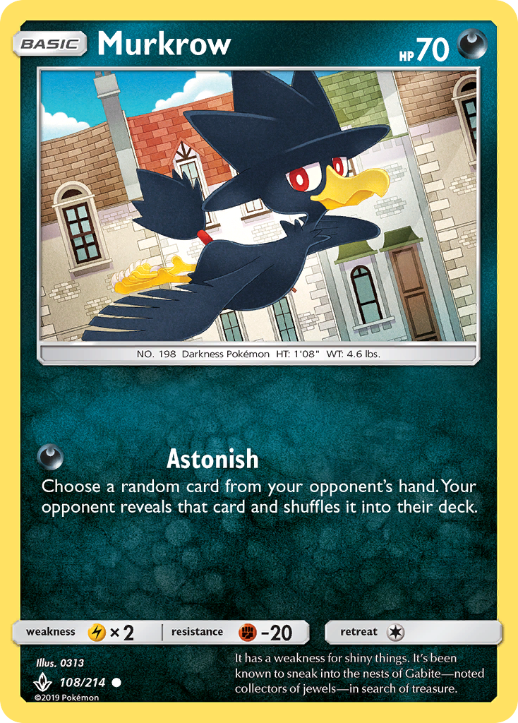 Murkrow (108/214) [Sun & Moon: Unbroken Bonds] | Arkham Games and Comics