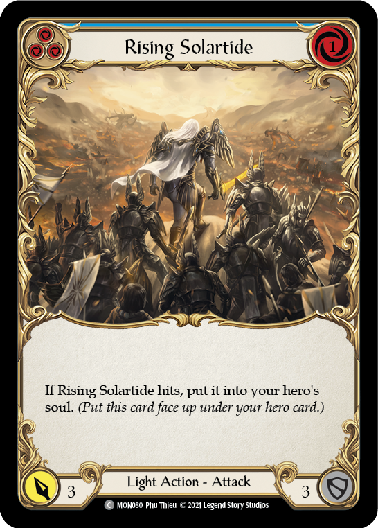 Rising Solartide (Blue) [MON080-RF] (Monarch)  1st Edition Rainbow Foil | Arkham Games and Comics