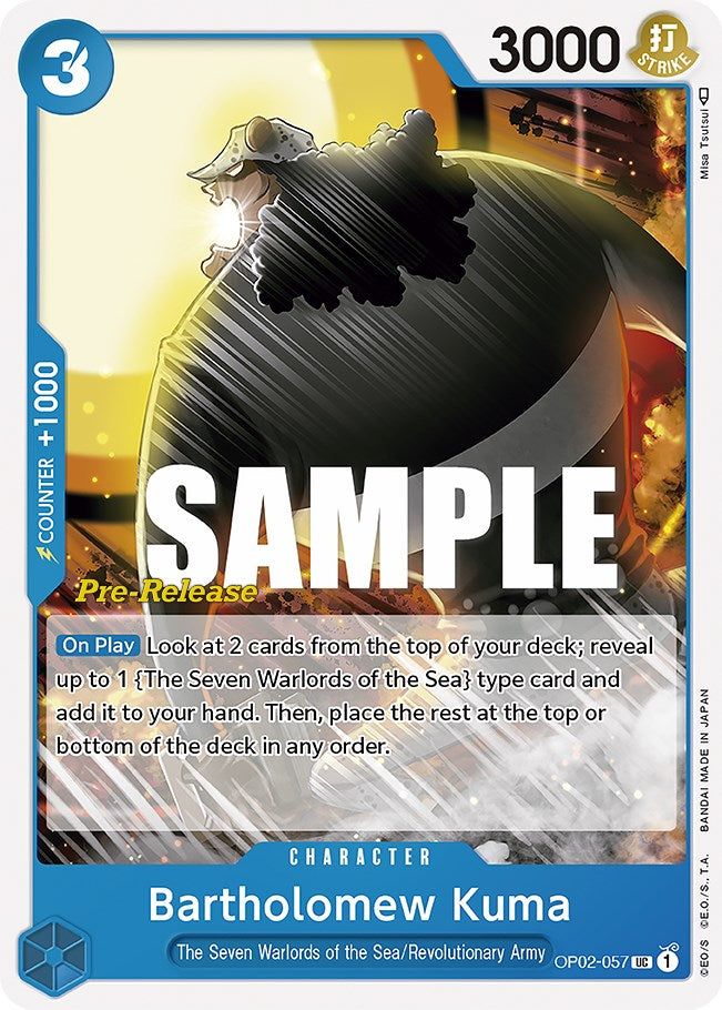 Bartholomew Kuma [Paramount War Pre-Release Cards] | Arkham Games and Comics