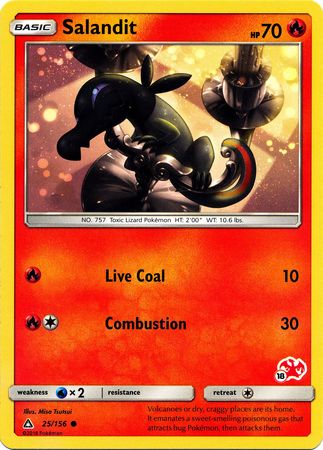 Salandit (25/156) (Charizard Stamp #18) [Battle Academy 2020] | Arkham Games and Comics