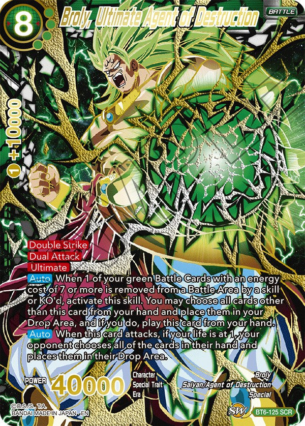 Broly, Ultimate Agent of Destruction (SCR) (BT6-125) [5th Anniversary Set] | Arkham Games and Comics