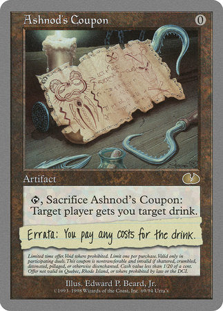 Ashnod's Coupon [Unglued] | Arkham Games and Comics