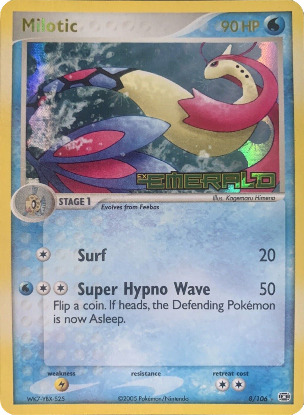 Milotic (8/106) (Stamped) [EX: Emerald] | Arkham Games and Comics