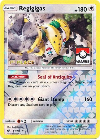 Regigigas (84/111) (League Promo 1st Place) [Sun & Moon: Crimson Invasion] | Arkham Games and Comics