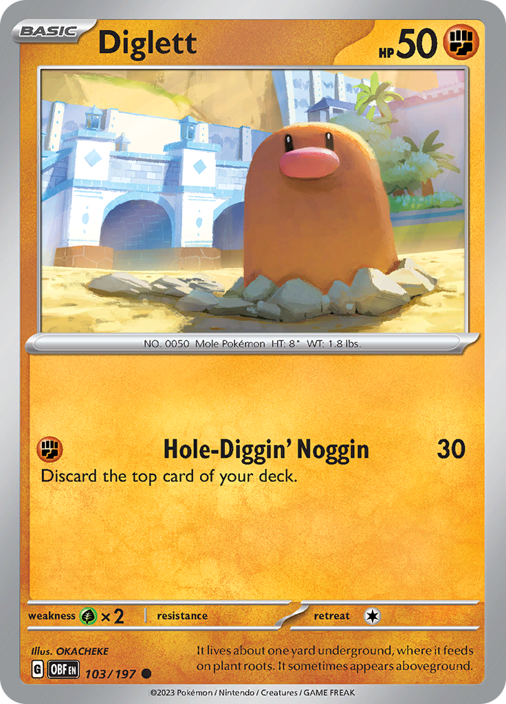 Diglett (103/197) [Scarlet & Violet: Obsidian Flames] | Arkham Games and Comics